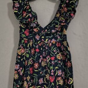 Kate Spade Black and Green Floral Dress